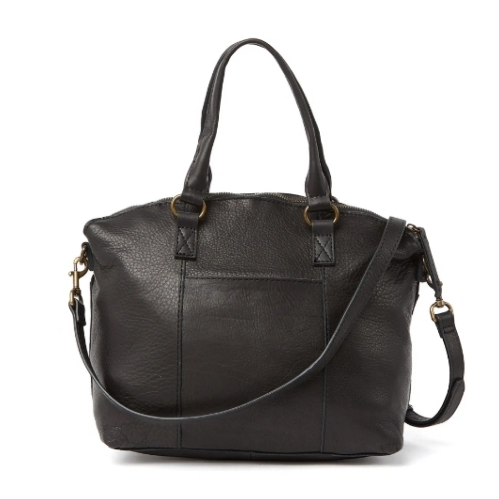 AMERICAN LEATHER CO. Black Carrie Dome Satchel - Picture 2 of 10
